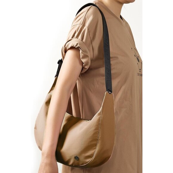 Medium Nylon Crescent Crossbody Bag for Women with Extended Adjustable Shoulder - Picture 2 of 7